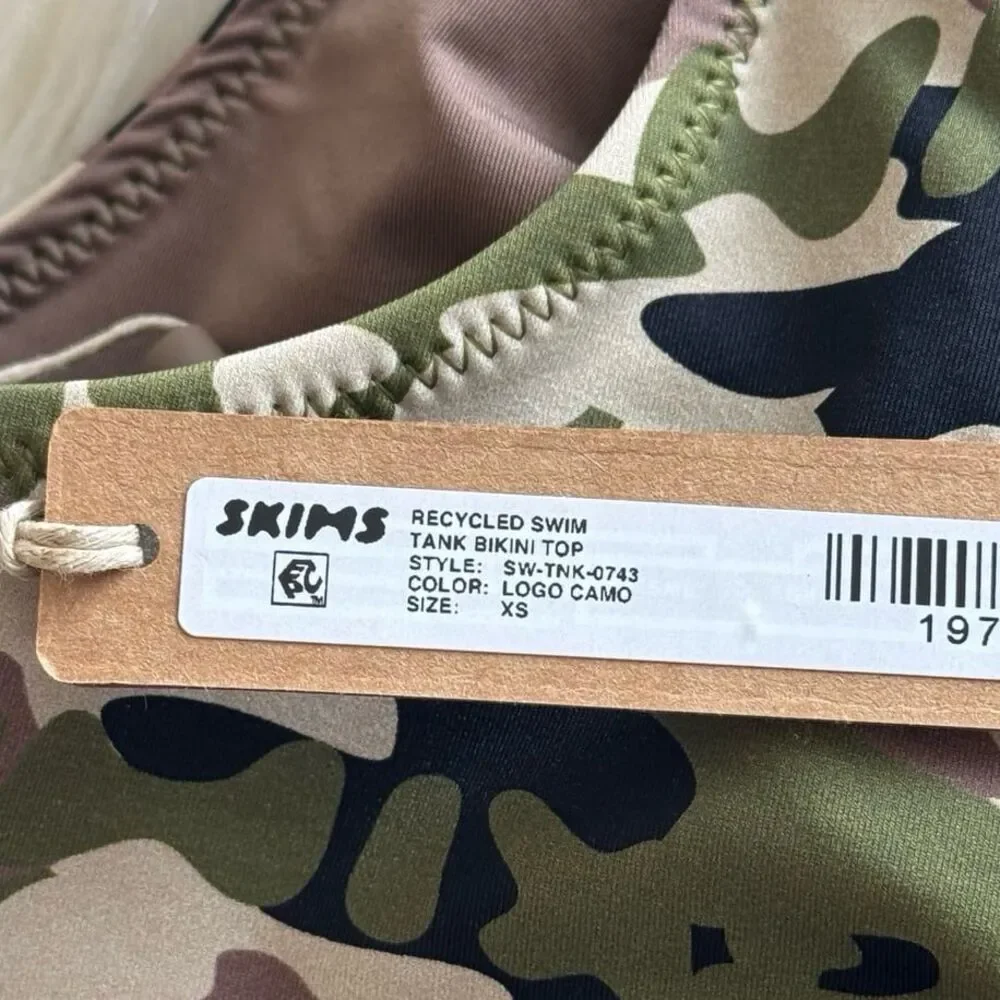 Skims Signature Swim Tank Logo Camo Size XS